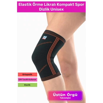 Ortopedik Koruyucu Çift Taraflı Kullanılabilen Elastik Örme Likralı Kompakt Spor Dizlik Unisex