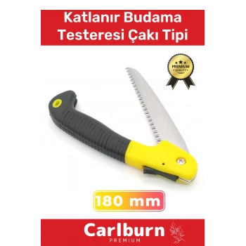 Premium Paslanmaz Çelik Dayanıklı Döner Saplı Ergonomik 180 MM Katlanır Budama Testeresi Çakı Tipi