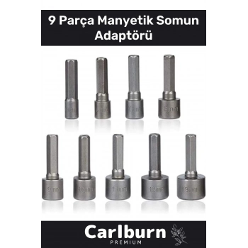 Premium Titanyum Kaplama Uzun Ömürlü Aşınma Karşıtı Koruma 9 Parça Manyetik Somun Adaptörü Seti
