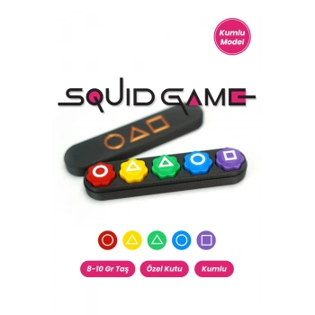 Özel Üretim Kumlu Renkli Beş Taş Gonggi Kalamar Squid Game 5 Taş Oyunu
