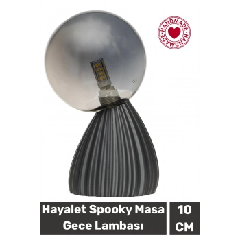 Özel Üretim Dekoratif Şık Biyobozunur Plastik 10 Cm On/Off Düğmeli Hayalet Spooky Masa Gece Lambası