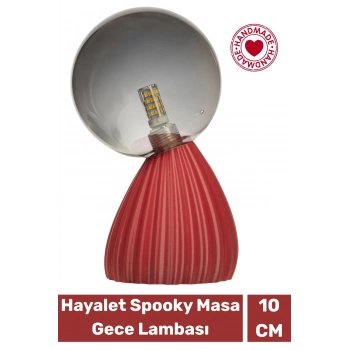 Özel Üretim Dekoratif Şık Biyobozunur Plastik 10 Cm On/Off Düğmeli Hayalet Spooky Masa Gece Lambası