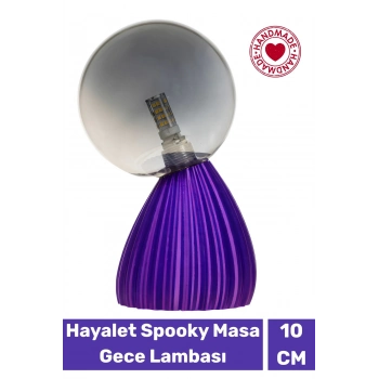 Özel Üretim Dekoratif Şık Biyobozunur Plastik 10 Cm On/Off Düğmeli Hayalet Spooky Masa Gece Lambası