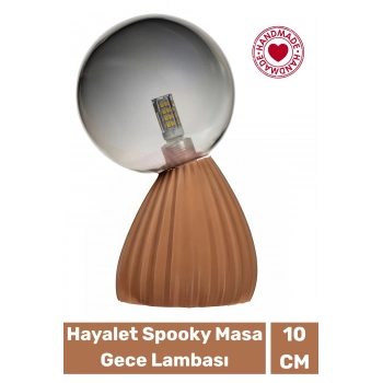 Özel Üretim Dekoratif Şık Biyobozunur Plastik 10 Cm On/Off Düğmeli Hayalet Spooky Masa Gece Lambası