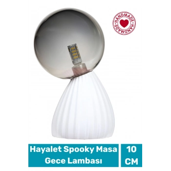 Handmade Dekoratif Şık Biyobozunur Plastik 10 Cm Dimmer Kablolu Hayalet Spooky Masa Gece Lambası