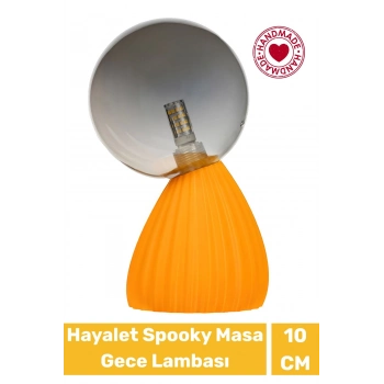 Handmade Dekoratif Şık Biyobozunur Plastik 10 Cm Dimmer Kablolu Hayalet Spooky Masa Gece Lambası