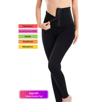 Premium Kısmı Duble Çift Kat Garanti İki Beden İnceltir Toparlayıcı Agraflı Yüksek Bel Lazer Tayt