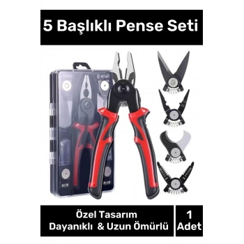 Özel Üretim Yüksek Kaliteli Çelik Kaymaz Kauçuk Yapılı Tamir Bakım Montaj 5 Başlıklı Pense Seti