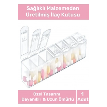 Özel Üretim Sağlık Dostu Abs Plastik Haftalık Günlük 7 Bölmeli İlaç Hap Kutusu