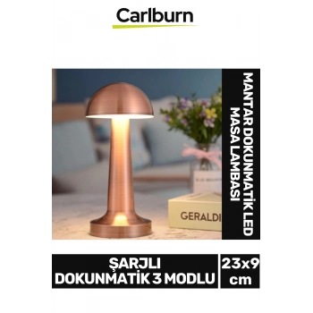 Özel Tasarım 3 Modlu 23 cm x 9 cm Modern Aç/Kapa Butonlu Mantar Dokunmatik LED Masa Lambası