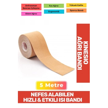 Hızlı Etkili Büyük Boy Kas Eklem Bel Bacak Kol Boyun Sırt Omuz Karın Kalça Ağrı Isı Bandı 5cmx5m