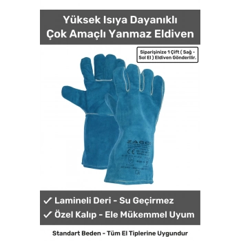 Premium Yanmaz Yüksek Isıya Sıcaklığa Dayanıklı Kaynak Yangın Su Geçirmez Çok Amaçlı Deri Eldiven