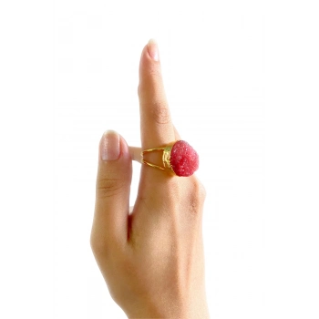 Oslo Özel Tasarım Hafif Kararmaz Doğal Taş Detaylı Ayarlanabilir Altın Pirinç Kaplama Kadın Yüzük