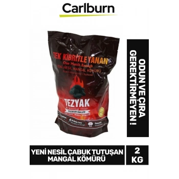 Yeni Nesil Çıra Odun Gerektirmez Çabuk Tutuşan Tek Kibritle Yüksek Isıyla Yanan Mangal Kömürü 2 KG