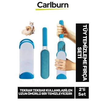 Özel Üretim Çift Taraflı Uzun Ömürlü Mobilya Halı Elbise Tişört Tüy Toz Temizleme 2li Fırça Seti