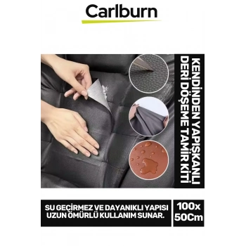 Su Geçirmez Uzun Ömürlü Kesilebilir Kendinden Yapışkanlı Deri Döşeme Tamir Kiti Siyah 100x50