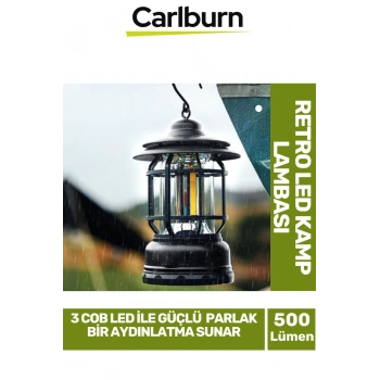 Özel Üretim 2 Kademeli 500 Lümen Enerji Tasarruflu Dekoratif 3 COB Retro LED Kamp Lambası