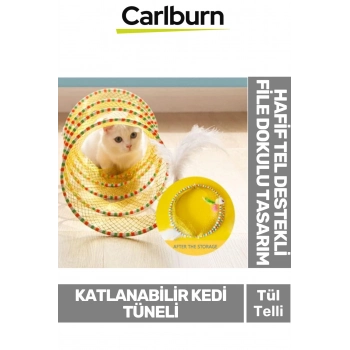 Özel Üretim Tel Destekli Yer Kaplamaz Taşınabilir Kolay Katlanabilir Oyun Kedi File Tüneli