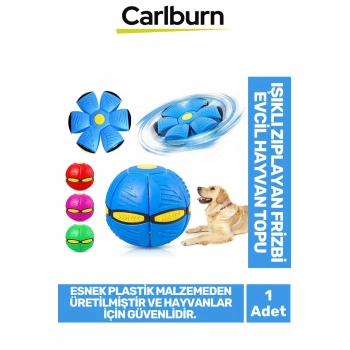 Özel Üretim İnteraktif Fiziksel Zihinsel Aktivite Sağlayan Işıklı Zıplayan Frizbi Evcil Hayvan Topu