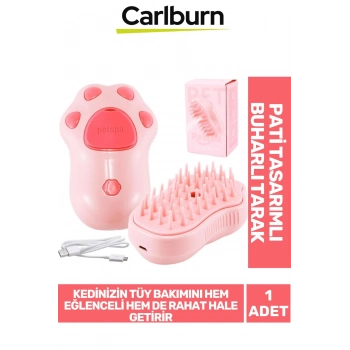 Özel Üretim Tüy Bakımı Kolaylaştıran Silikon Su Hazneli Doldurulabilen Pati Tasarımlı Buharlı Tarak