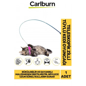 Özel Üretim Dayanıklı Bükülebilir Avcılık İçgüdüsü Teleskopik Zilli Tüylü Kedi Oyuncağı