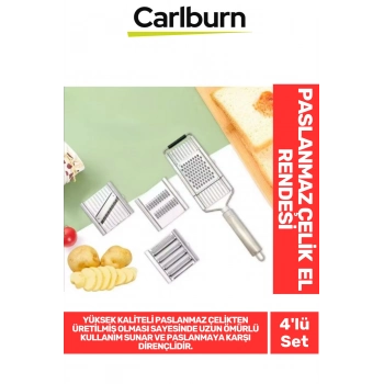 Özel Üretim Tutma Saplı Ergonomik Meyve Sebze Yüksek Kaliteli Paslanmaz Çelik 4lü Set El Rendesi