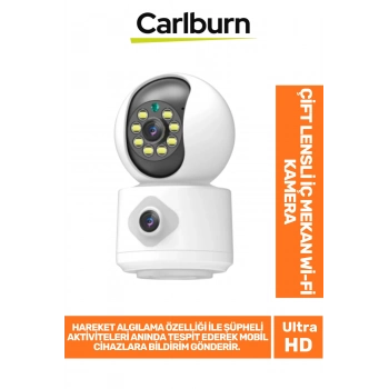 Hareket Algılama Özellikli Çift Yönlü Ses Bulut Depolama 2 MP+2 MP Çift Lensli İç Mekan Wi-Fi Kamera