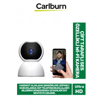 Dahili Mikrofon Hoparlör Gece Görüşlü Yüksek Çözünürlüklü Çift Taraflı Ses Özellikli Wi-Fi Kamera