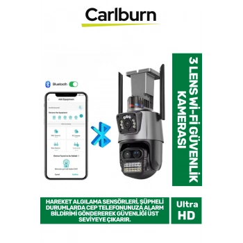 Çift Yönlü İletişim Hareket Algılama Sensörü H.265 Video Gece Görüşü 3 Lens Wi-Fi Güvenlik Kamerası