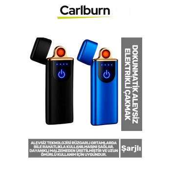 Premium Usb Şarjlı Rüzgardan Etkilenmez Dayanıklı Uzun Ömürlü Dokunmatik Alevsiz Elektrikli Çakmak