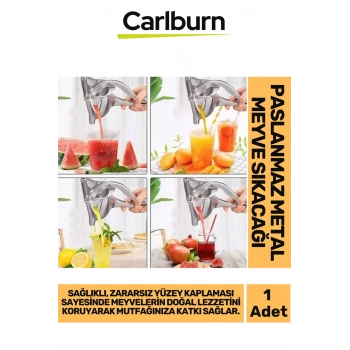 Özel Üretim Zararsız Yüzey Kaplamalı Portakal Limon Nar Paslanmaz Metal Meyve Sıkacağı El Presi