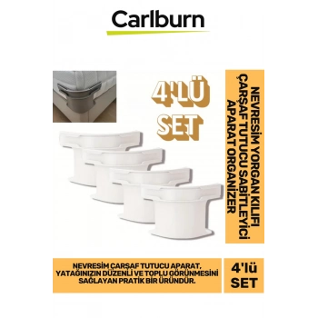 Özel Üretim Kaymaz Pratik Nevresim Yorgan Kılıfı Çarşaf Tutucu Sabitleyici Aparat Organizer 4lü Set