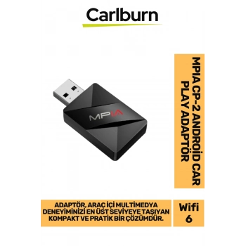 Premium Bluetooth 5.4 Tak Çalıştır Hızlı Wifi 6 Teknolojisi MPIA CP-2 Android Car Play Auto Adaptör