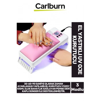 Premium Dijital Ekran 3 Kontrol Tuşlu Zaman Ayarlı Deri Kaplı Sünger El Yastıklı UV Jel Oje Kurutucu