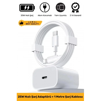 Macbook İphone Tüm Serilere Uyumlu 25w 15 16 17 Plus Pro Type C Kablolu Hızlı Şarj Seti Adaptör