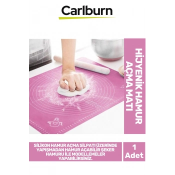 Özel Üretim Hijyenik Pratik Ölçekli Gıda Uyumlu Silikon Kaymaz 50x40cm Hamur Açma Matı