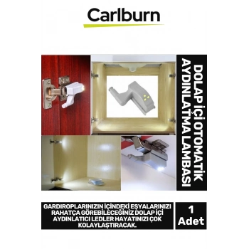 Premium Tak Çıkar Sensörlü Düğmeli Led Işıklı Dolap İçi Otomatik Aydınlatma Lambası 1 Adet