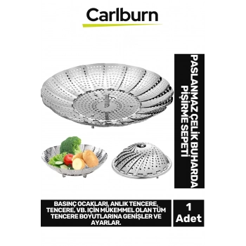 Yüksek Kaliteli Katlanıp Açılabilir Tencere İçi Paslanmaz Çelik Buharda Haşlama Pişirme Sepeti