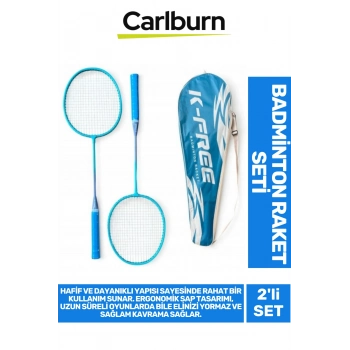 PremiumHafif Dayanıklı Telli Sağlam Ergonomik Saplı Eli Yormaz Kavrama 2li Badminton Raket Seti