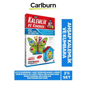 Özel Üretim Zeka Geliştirici Eğitici El Becerileri Artıran Öğretici Mdf Kalemlik Kumbara Boyama