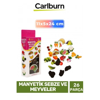 Özel Eğitici Zeka Geliştirici Öğretici El Göz Koordinasyonu Manyetik Sebze ve Meyveler- 26 Parça