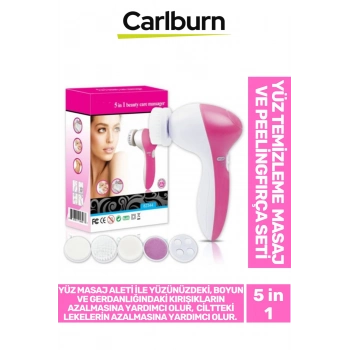 Özel Üretim 5 in 1 Başlıklı Pilli Yüz Temizleme Cilt Bakımı Siyah Nokta Masaj Peeling Fırça seti