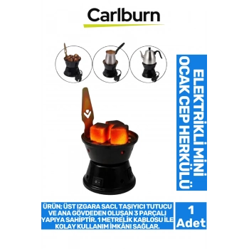 Premium Açma Kapama Düğmeli Dayanıklı Emaye Kaplama Elektrikli Mini Ocak Cep Herkülü