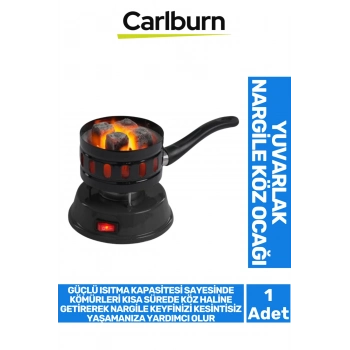 Premium Açma Kapama Düğmeli Dayanıklı Emaye Kaplama Yuvarlak Galvaniz Elektrikli Nargile Köz Ocağı