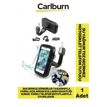 Özel Üretim Şeffaf Ön Yüzeyli Hafif 360 Derece Dönebilen Su Geçirmez Motosiklet Telefon Tutucu