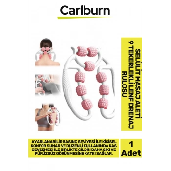 Premium Çift Taraflı Ayarlanabilir Basınç Seviyeli Selülit Masaj Aleti 9 Tekerlekli Lenf Drenaj Rulo