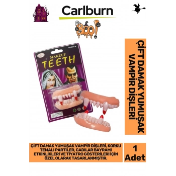 Özel Üretim Korku Temalı Partiler Halloween Yumuşak Esnek Tiyatro Çift Damak Yumuşak Vampir Dişleri