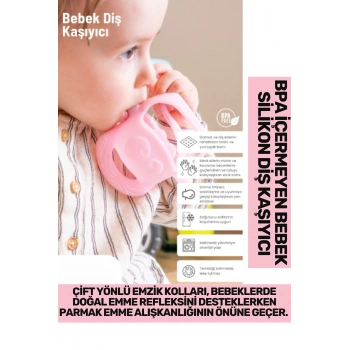 Bpa İçermeyen Yumuşak Diş Çıkarma Dönemi Kaşıma Karşıtı Eğlenceli Güvenli Bebek Silikon Diş Kaşıyıcı