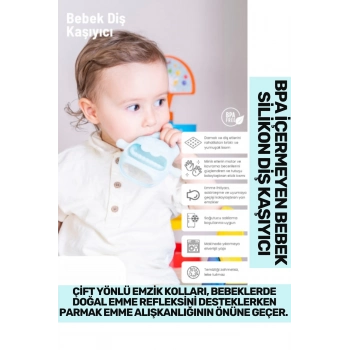 Bpa İçermeyen Yumuşak Diş Çıkarma Dönemi Kaşıma Karşıtı Eğlenceli Güvenli Bebek Silikon Diş Kaşıyıcı