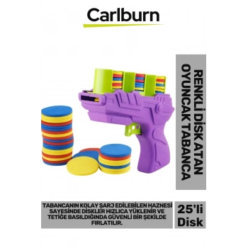Özel Üretim Şarjlı Hafif Dayanıklı Eğlence Renkli Yumuşak 25li Disk Atan Oyuncak Tabanca